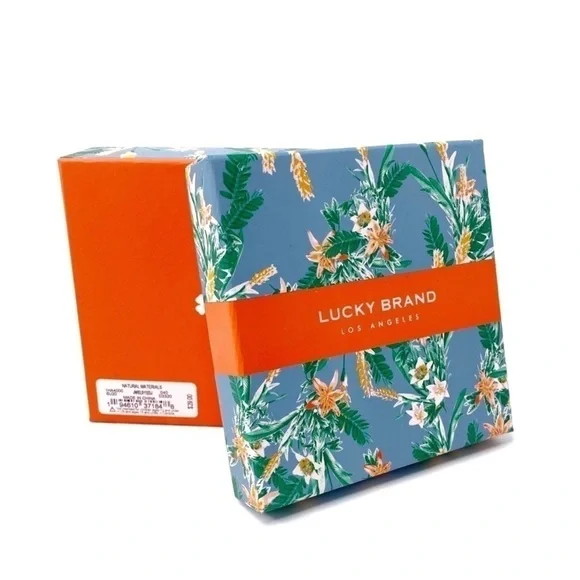 Lucky Brand Earrings Teardrop Dangle Silver Metal Yellow Stone New in Box NWT - Picture 3 of 7